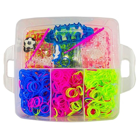 Set creativ cu accesorii pentru realizarea bratarilor din elastic,3500 piese, multicolor [3]
