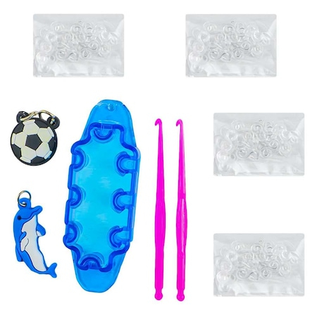 Set creativ cu accesorii pentru realizarea bratarilor din elastic,3500 piese, multicolor [2]