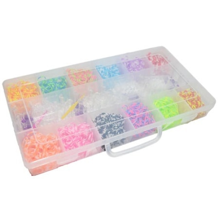 Set creativ din elastic cu accesorii pentru realizarea bratarilor, 2400 piese , multicolor [2]