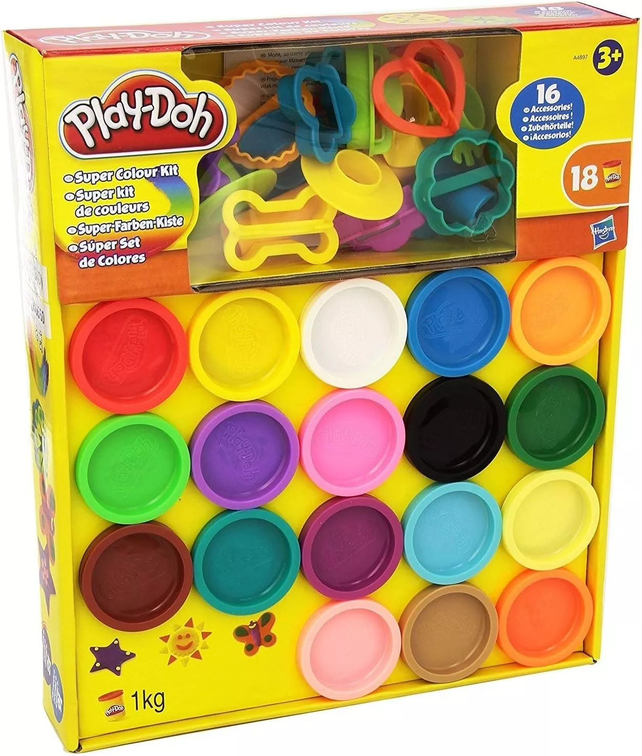 Set Multicreativ Play-Doh Super Rainbow Color, 18 Cutii Plastilina + 16 Accesorii pentru copii [4]