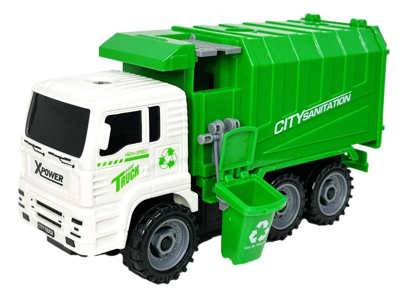 Set de Asamblare Constructii -  Masina de Gunoi cu Lumini si Sunete Reale - Build Your Own Truck , Surubelnita Inclusa, 24 cm, Alb/Verde [4]