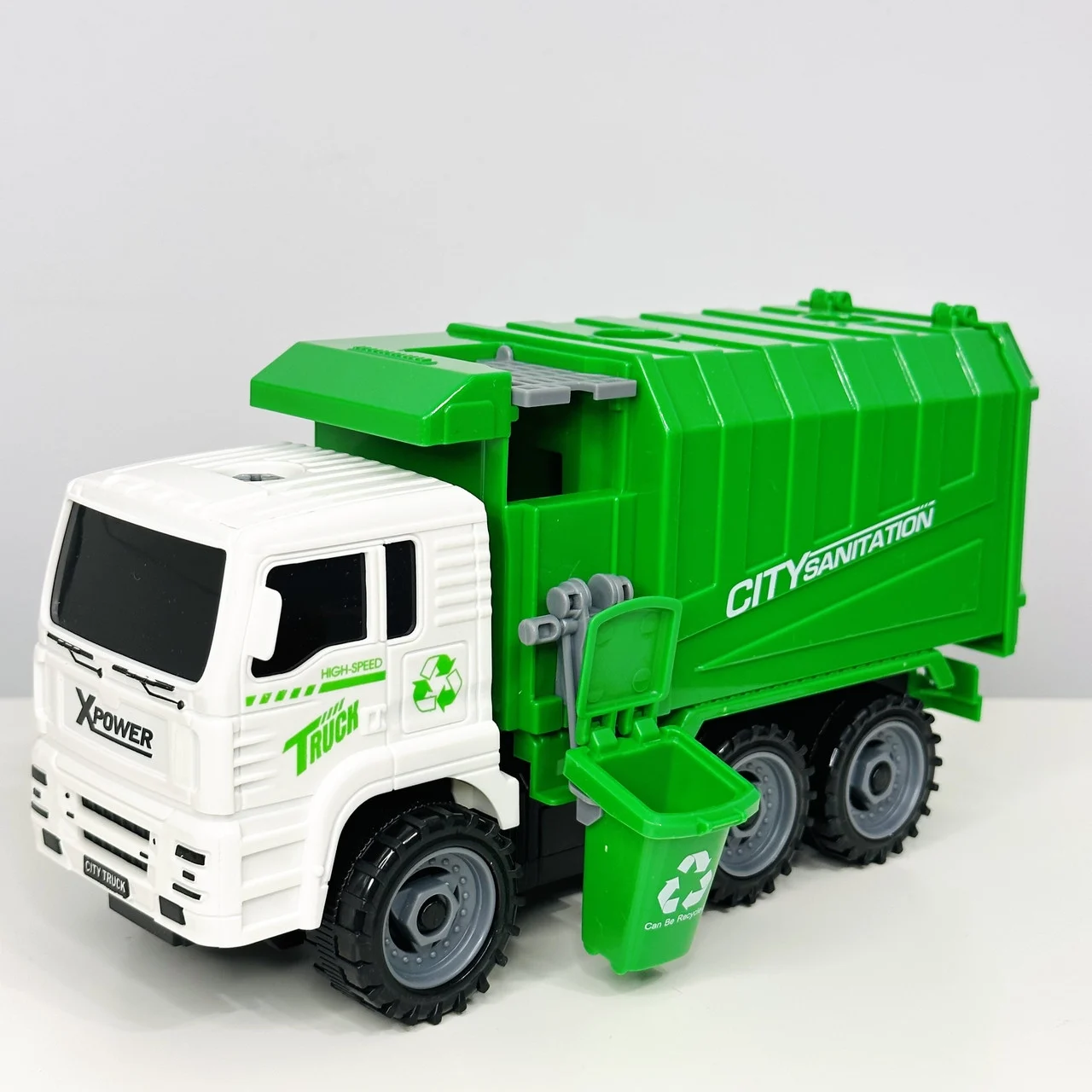 Set de Asamblare Constructii -  Masina de Gunoi cu Lumini si Sunete Reale - Build Your Own Truck , Surubelnita Inclusa, 24 cm, Alb/Verde [3]