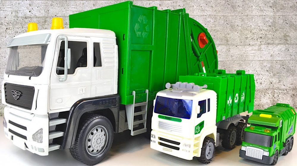 Set de Asamblare Constructii -  Masina de Gunoi cu Lumini si Sunete Reale - Build Your Own Truck , Surubelnita Inclusa, 24 cm, Alb/Verde [2]