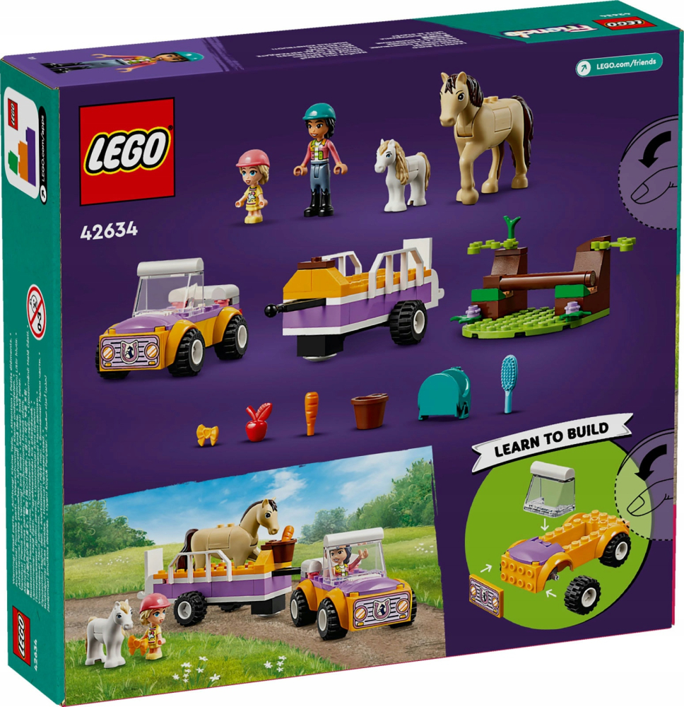 Set de Constructii pentru Fetite , LEGO Friends 42634 Remorcă pentru Cal și Ponei [6]