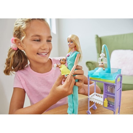 Set de joaca Barbie You can be - Doctor Pediatru, blonda [7]