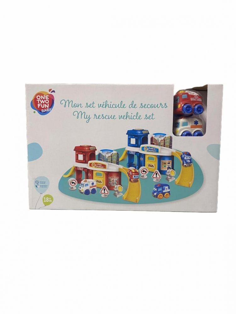 Set de joaca pentru Bebelusi 2 in 1 Statie S.O.S - Pompierul Sam Pompierii si Cartierul General al Politiei + 2 Masinute incluse, Multicolor [2]