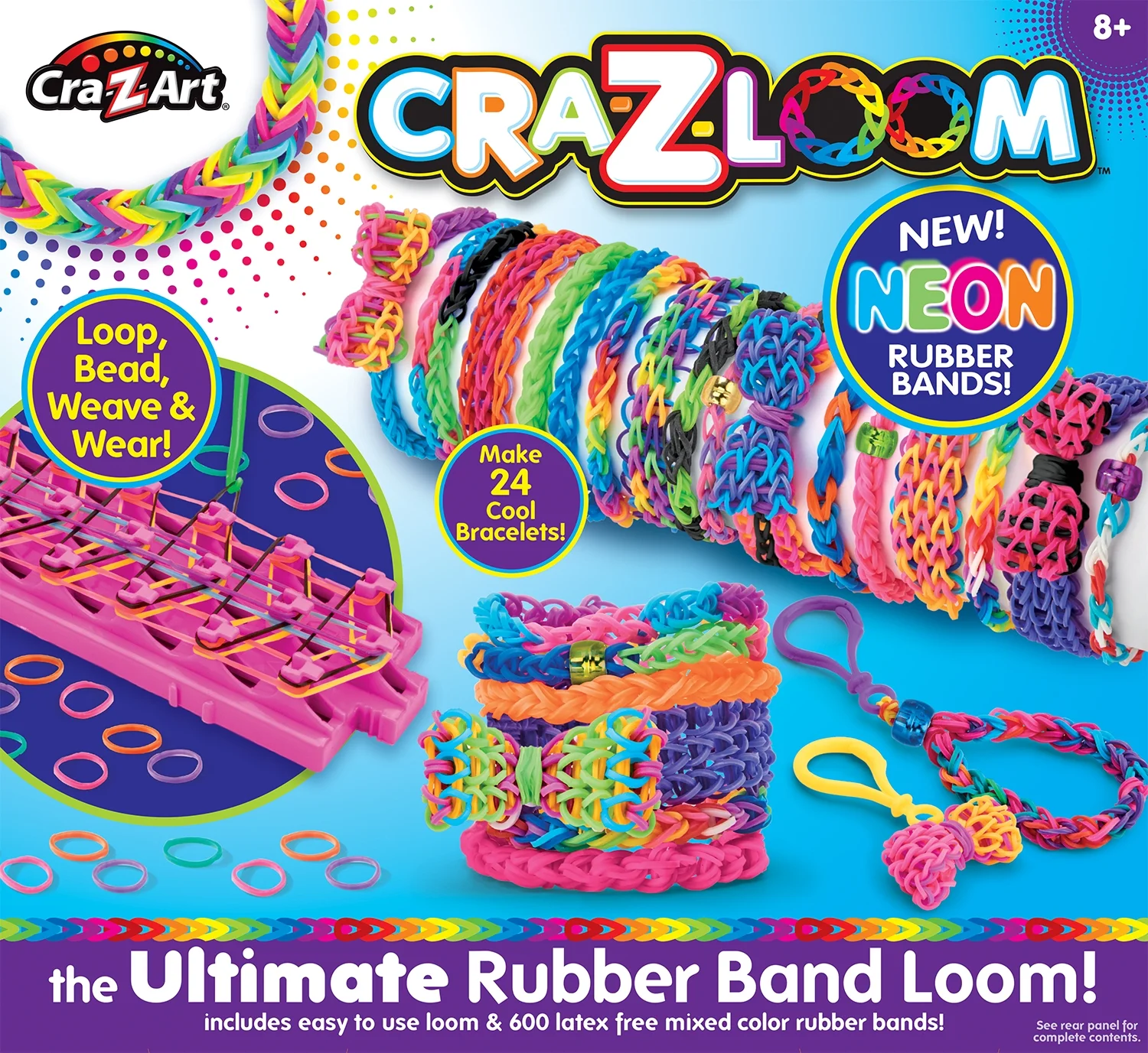 Set Educativ Trendy , Accesorii pentru realizarea Bratarilor din elastic ColZloom - Ultimate Rubber Band Loom ,Unicorn Rainbow [1]