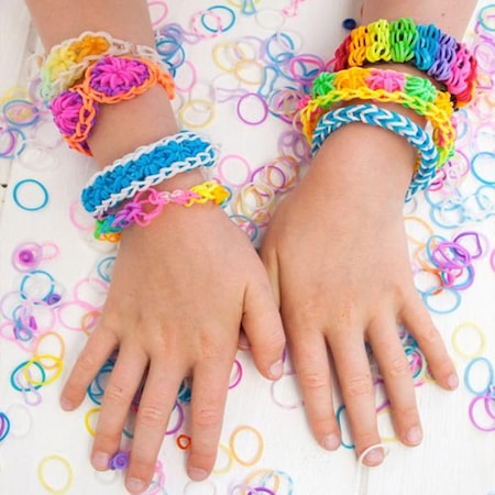Set Educativ Trendy , Accesorii pentru realizarea Bratarilor din elastic , Rainbow Loom Bands , 9000 piese , Multicolor [4]