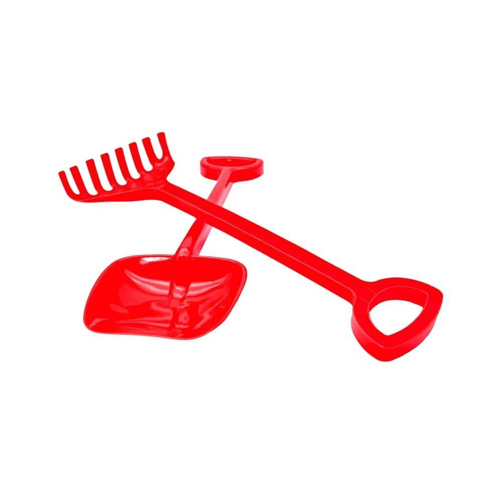 Set gradinarit pentru Copii,  Roaba  de Jucarie Albastra + Set Lopata si Grebla Rosii [7]