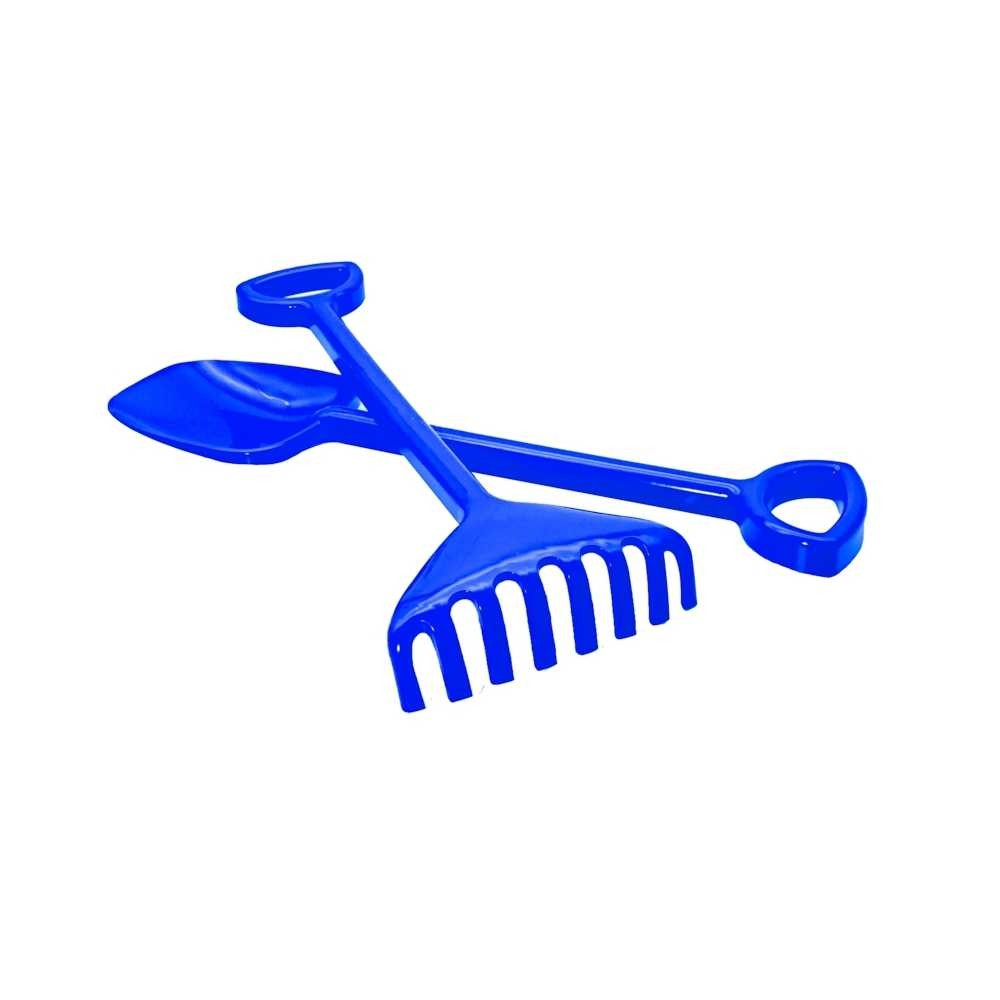 Set gradinarit pentru Micii Fermieri - Roaba de Jucarie Rosie si Unelte de Sapat in Gradina, Lopata, Grebla Albastre [6]