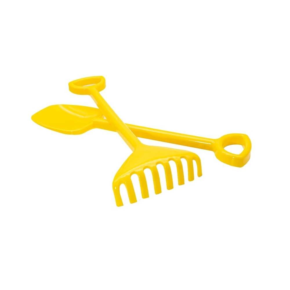 Set gradinarit pentru Micii Fermieri - Roaba de Jucarie Verde si Unelte de Sapat in Gradina, Lopata, Grebla Galbene [6]