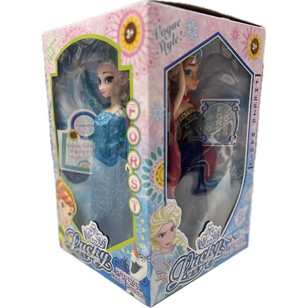 Set Magic Cube 4 Papusi Frozen, 2 Anna si 2 Elsa, 4 Rochite diferite, Freeze Princess Vogue Style Series [3]
