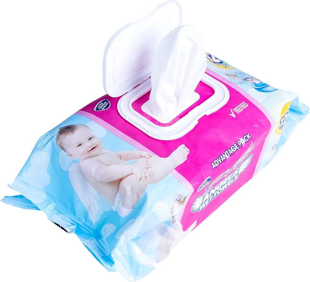 Set Mega Box Servetele Umede Fresh cu Capac -Baby  Angels  - 12 pachete x 72, 864 buc, Large 16x19cm [5]