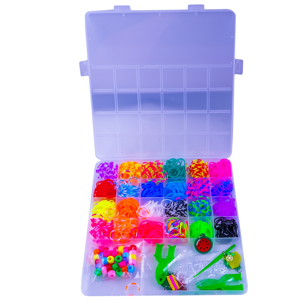 Set Multicreativ cu accesorii pentru realizarea bratarilor din elastic, Trendy Rainbow Loom Bands, 1200 piese [2]