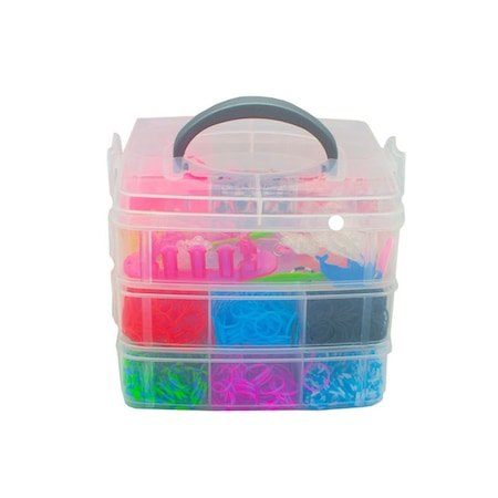 Set Multicreativ Trendy, Accesorii pentru realizarea Bratarilor din elastic, Rainbow Loom Bands, 3500 piese, Multicolor [2]