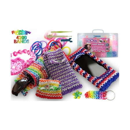 Set Multicreativ Trendy, Accesorii pentru realizarea Bratarilor din elastic, Rainbow Loom Bands, 4200 piese, Multicolor Multicolor [2]