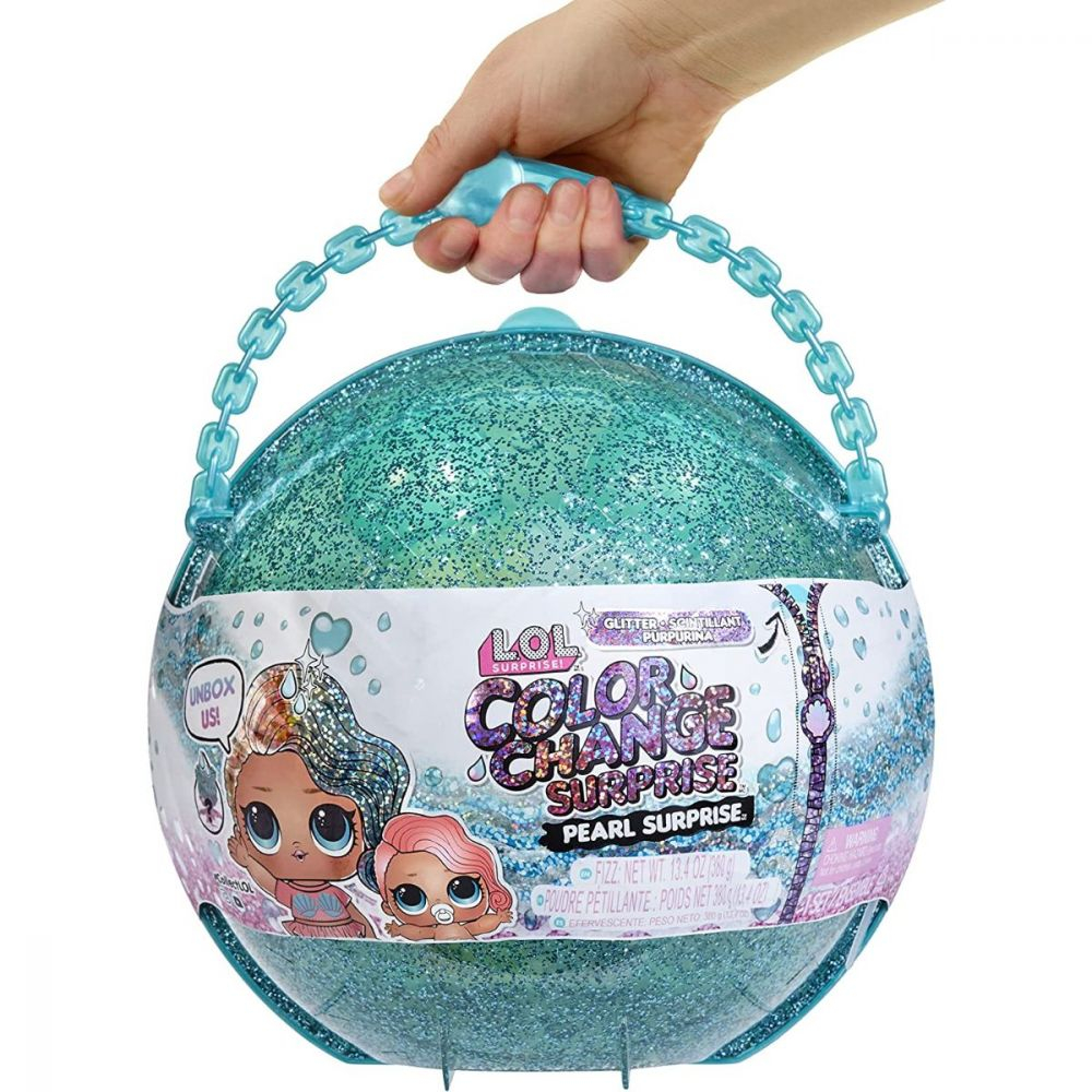Set Papusa LOL Surprise Glitter Color Change, Pearl Surprise in Gentuta Stralucitoare, Culoare Turcoaz [1]