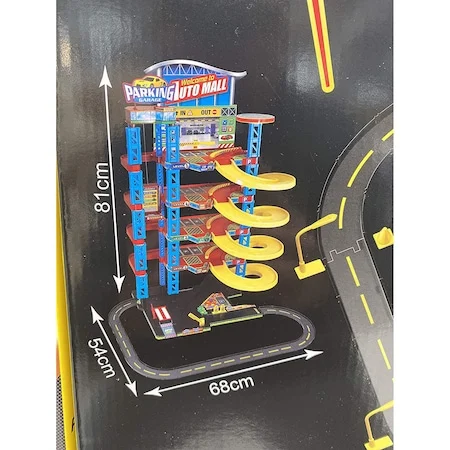 Set Parcare si Garaj  cu 5 Nivele : Rampe, Lift, Benzinarie, 5 Masinute Die Cast 1:64, 1 Elicopter, Heliport, Ascensor ,129 piese [4]