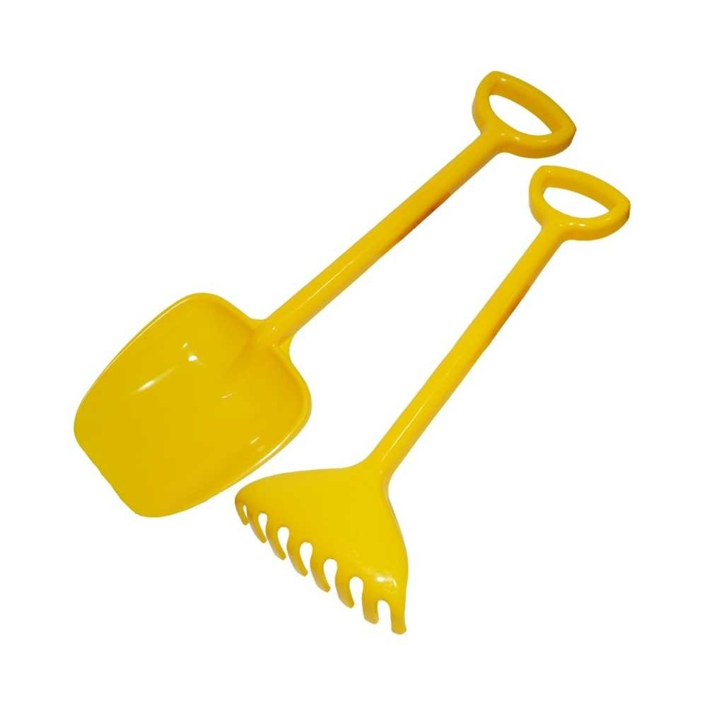 Set Roaba de Jucarie  Verde  pentru Copii, Cu Lopata Si Grebla Galbene ,3 piese, 69x29x25 cm [6]