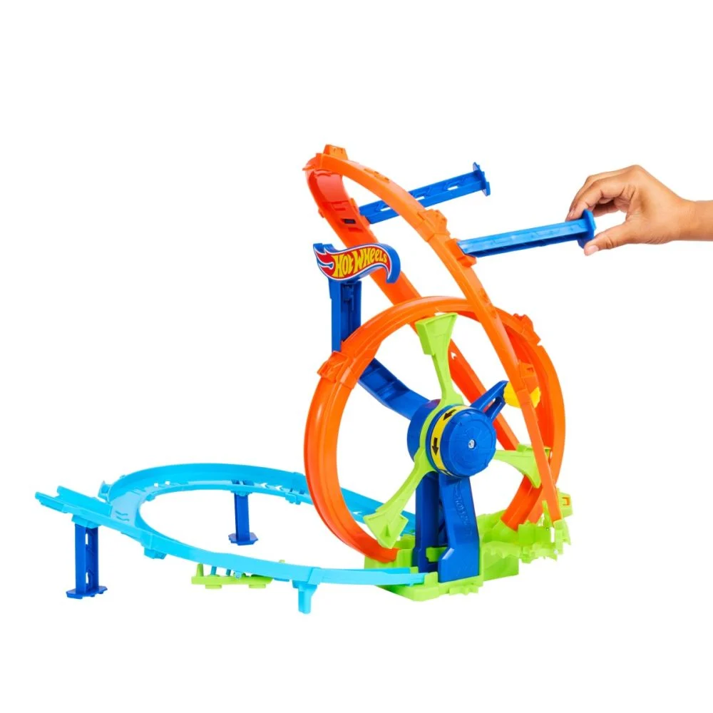 Set de joaca Hot Wheels Stunt Tracks Cursa de Lansare Rapida in Bucla- Racing Turbo Loop - Hot Wheels Rapid Launch & Loop Track Set & Toy Car [7]
