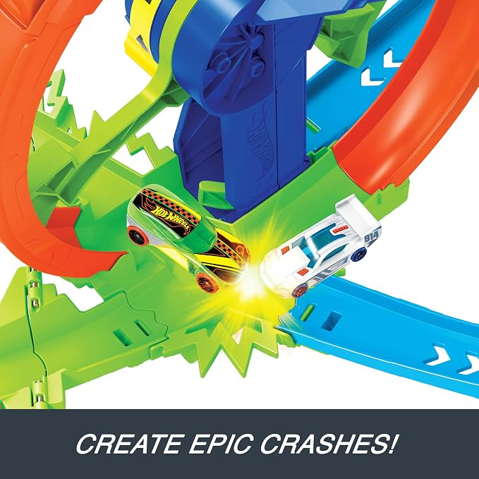 Set de joaca Hot Wheels Stunt Tracks Cursa de Lansare Rapida in Bucla- Racing Turbo Loop - Hot Wheels Rapid Launch & Loop Track Set & Toy Car [4]