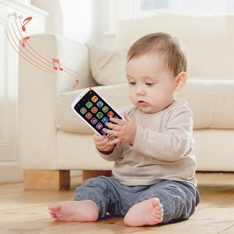 Jucarie Interactiva Smartphone pentru Bebelusi,  Ecran Tactil cu Sunete si Lumini, Functii de Invatare Numere/Recunoastere/Muzica/ Efecte, Volum Reglabil [4]