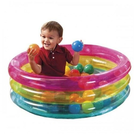 Spatiu de joaca pentru copii piscina goflabila cu bile din plastic pentru interior sau exterior  multicolor [4]