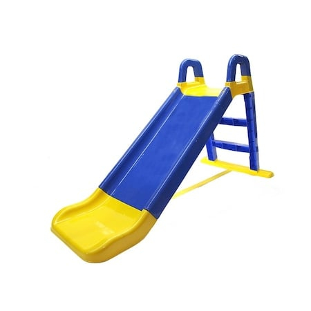 Tobogan Copii cu Protectie Laterala Inaltata, pentru Interior si Exterior, Plastic Rezistent, Asamblare Usoara, Usor de Transportat, 140CM, Albastru-Galben [2]