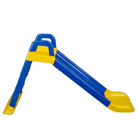 Tobogan Copii "ISP FUN SLIDE", Protectie Laterala Inaltata, pentru Interior si Exterior, Plastic Rezistent, Asamblare Usoara, Usor de Transportat, 140CM, Albastru-Galben [3]