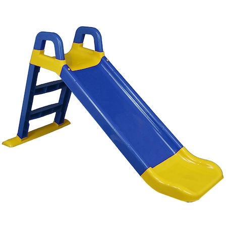 Tobogan Copii "ISP FUN SLIDE", Protectie Laterala Inaltata, pentru Interior si Exterior, Plastic Rezistent, Asamblare Usoara, Usor de Transportat, 140CM, Albastru-Galben [4]