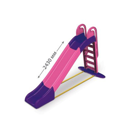 Tobogan Mare  pentru Fetite , Suprafata Alunecare 243 CM , Anti UV,  Exterior sau Interior, Roz/Mov [4]