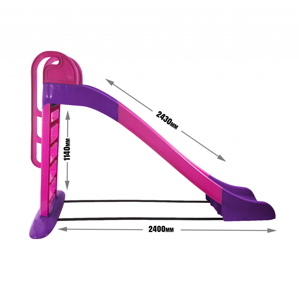 Tobogan Mare  pentru Fetite , Suprafata Alunecare 243 CM , Anti UV,  Exterior sau Interior, Roz/Mov [13]