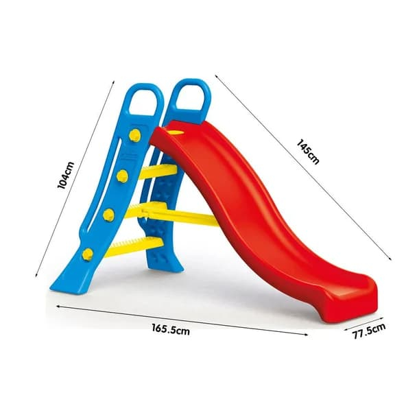 Tobogan Mare pentru Copii Unisex Big Water Slide Rosu cu Albastru, Interior sau Exterior, AntiUV, Scara Lata  Antiderapanta, Manere Rotunjite, Asamblare Rapida [5]