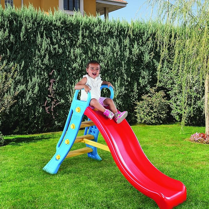 Tobogan Mare pentru Copii Unisex Big Water Slide Rosu cu Albastru, Interior sau Exterior, AntiUV, Scara Lata  Antiderapanta, Manere Rotunjite, Asamblare Rapida [4]