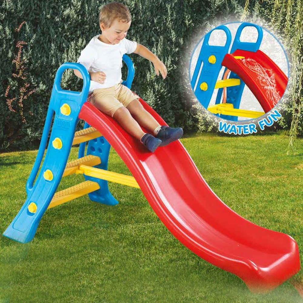 Tobogan Mare pentru Copii Unisex Big Water Slide Rosu cu Albastru, Interior sau Exterior, AntiUV, Scara Lata  Antiderapanta, Manere Rotunjite, Asamblare Rapida [3]