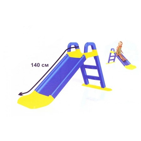 Tobogan pentru Copii, Constructie Durabila si Stabila, Asamblare Rapida, Perfect pentru Casa sau Gradina, 140 Cm, 25 kg Maxim, Albastru/Galben [1]