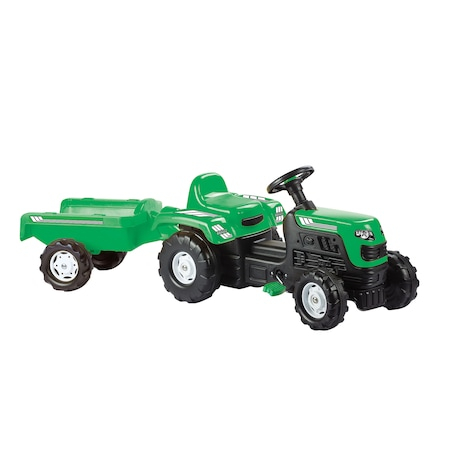 Tractor Dolu cu pedale si remorca, verde [2]