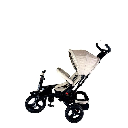 Tricicleta cu pozitie de somn, superstrike , scaun reversibil, 8-36 luni, roata cauciuc, Bej [4]