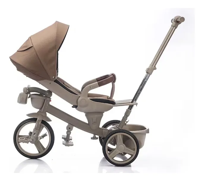 Tricicleta Multifunctionala cu  Pozitie de Somn , Scaun Reversibil  cu Rotatie 360 Grade, Sistem "Free Wheel"  Fusion Deluxe Trike,  Far cu Lumini si Sunete -  CREM [3]