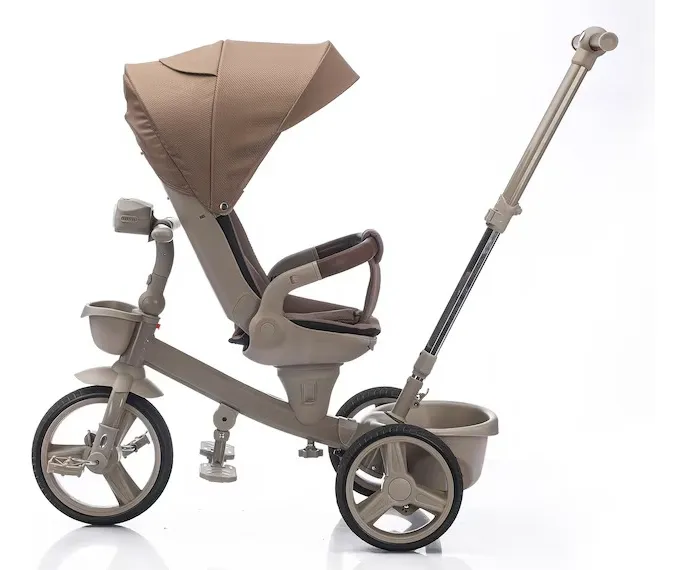 Tricicleta Multifunctionala cu Pozitie de Somn , Scaun Reversibil  cu Rotatie 360 Grade, Sistem "Free Wheel"  Fusion Deluxe Trike,  Far cu Lumini si Sunete -  Roz [5]