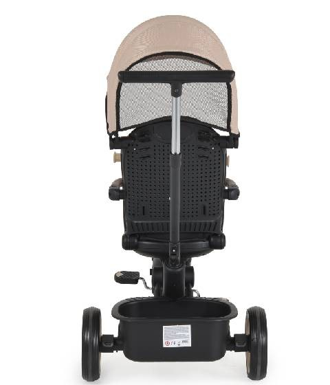 Tricicleta  pentru Copii  cu Pozitie de Somn , Ultrapliabila, Multifunctionala, Spatar Reglabil  in 3 Trepte, Scaun Reversibil 360 Grade  - Beige [6]