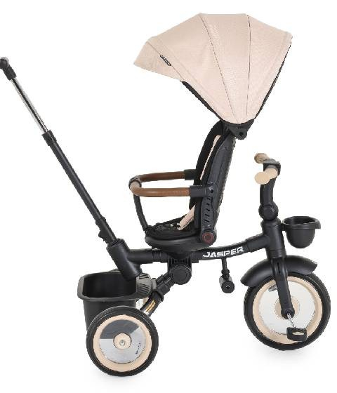 Tricicleta  pentru Copii  cu Pozitie de Somn , Ultrapliabila, Multifunctionala, Spatar Reglabil  in 3 Trepte, Scaun Reversibil 360 Grade  - Beige [4]