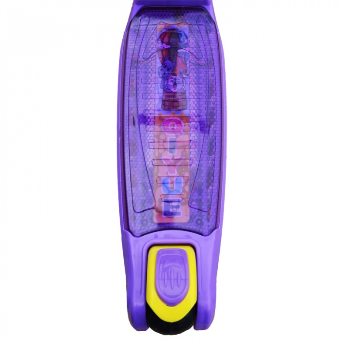 Trotineta copii cu 3 roti, silicon, LED, cadru metalic, ghidon cauciucat, sunete [2]