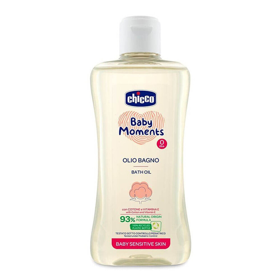 Ulei de baie Testat Dermatologic Chicco Baby Moments Sensitive pentru Pielea Sensibilă a Bebelușilor, 200ml, 0 luni+ [2]