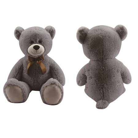 Urs de plus Gigant DeLuxe cu Fundita Aurie , Culoare Gri , 1 Metru [3]