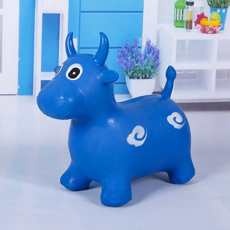 Vacuta  Gonflabila  Jumper Kids  din Cauciuc pentru sarit Hop Hop , Interior sau Exterior - Albastra [2]