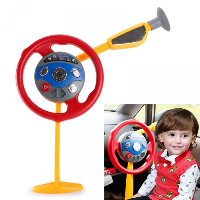 Volan de jucarie cu baterii, sunete si lumini, simulator de conducere pentru copii [6]