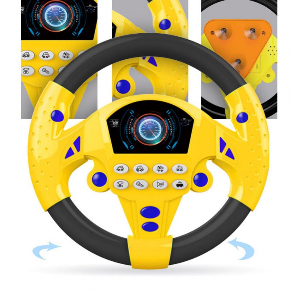 Volan de jucarie interactiv cu sunete cu 8 butoane si 3 ventuze [5]