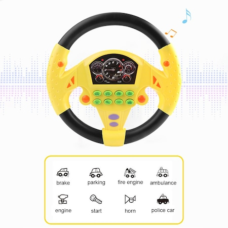Volan de jucarie interactiv cu sunete cu 8 butoane si 3 ventuze [2]