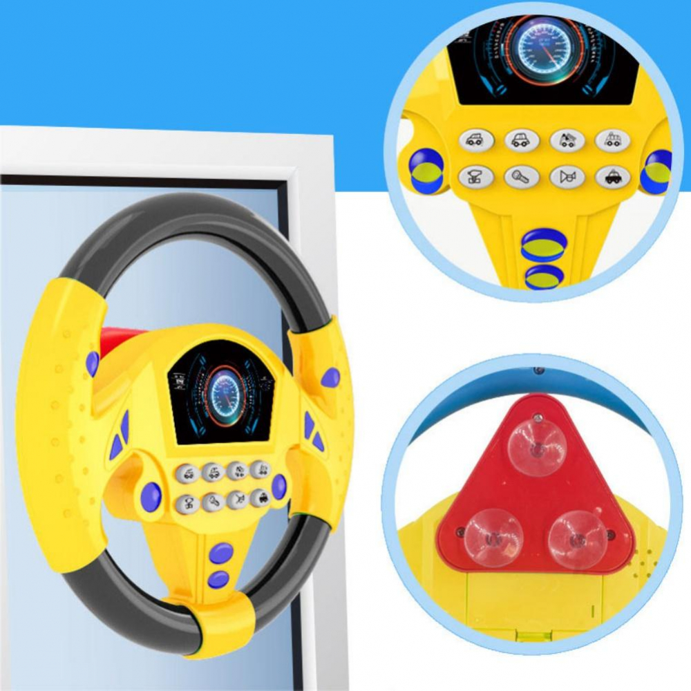 Volan de jucarie interactiv cu sunete cu 8 butoane si 3 ventuze [6]